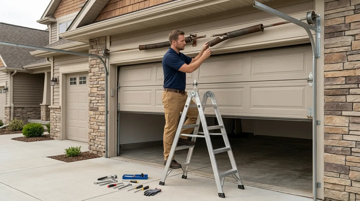 Garage door repair work in Oklahoma City, OK